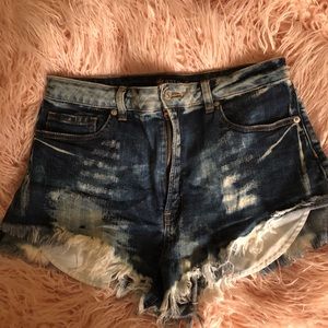 High waisted jean shorts